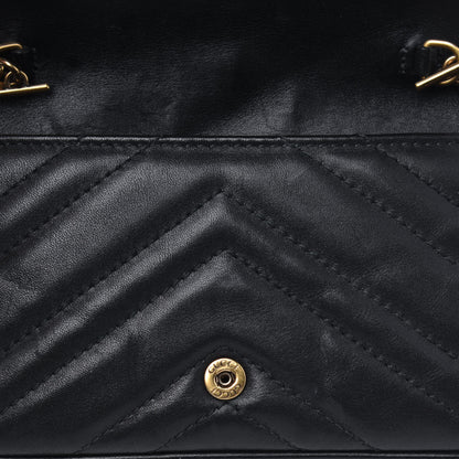 Gucci Calfskin Matelasse Super Mini GG Marmont Shoulder Bag Black 11 of 16