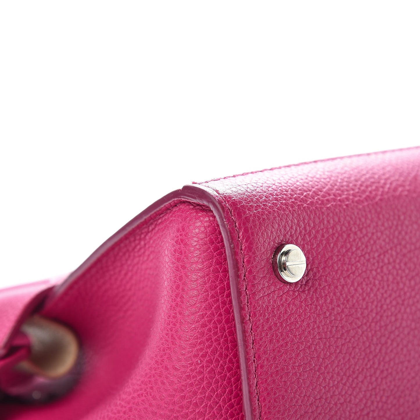 Grained Calfskin Mini Horizon Satchel Fushia
