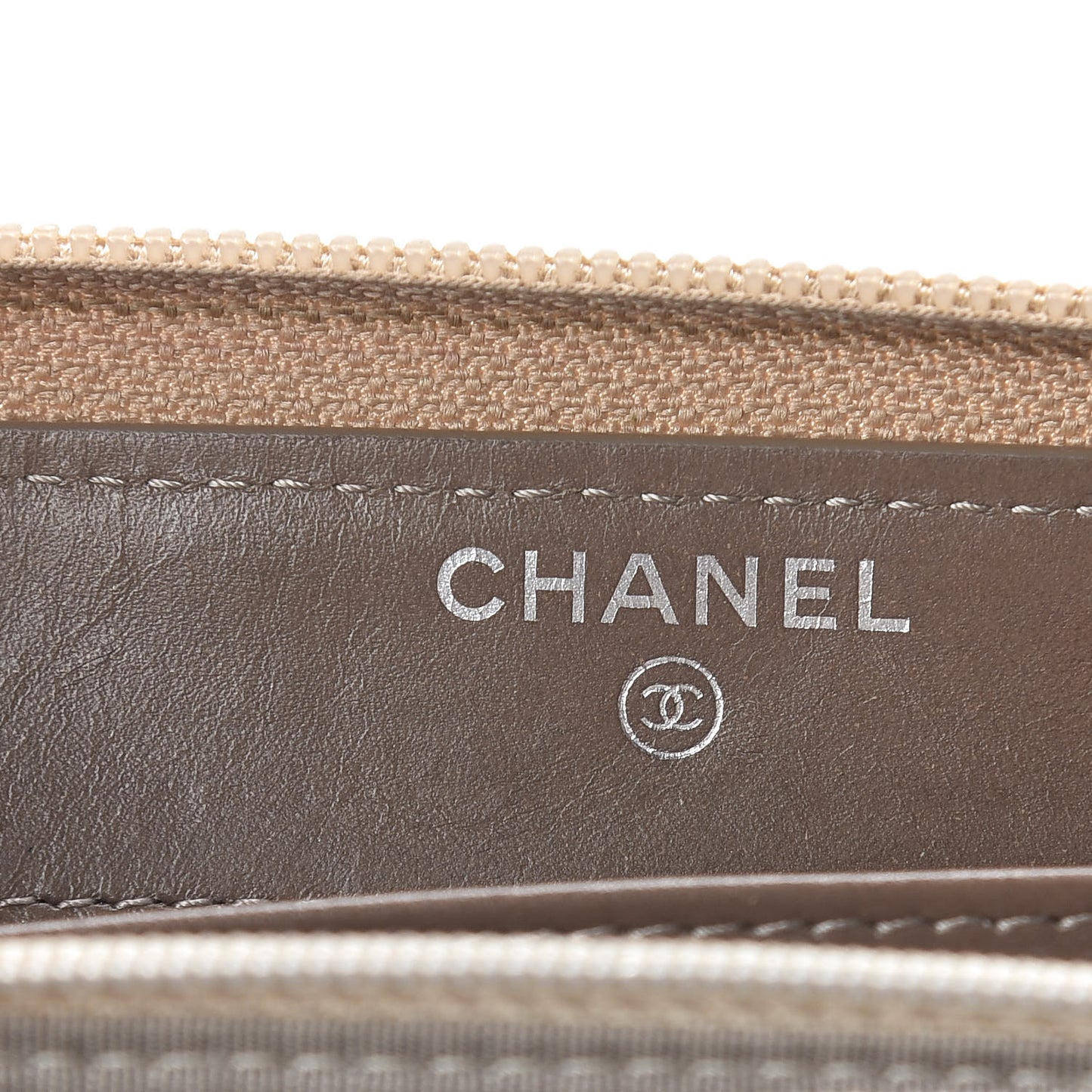 Caviar Large Timeless CC Zip Around Wallet Beige