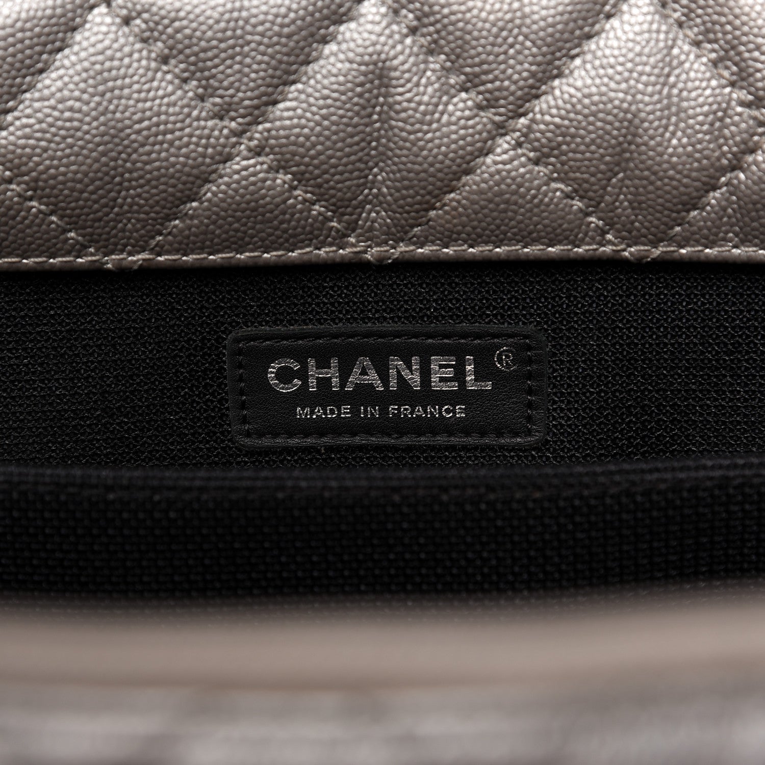 Chanel Metallic Caviar Quilted XXL Travel Flap Bag Silver 8 of 9