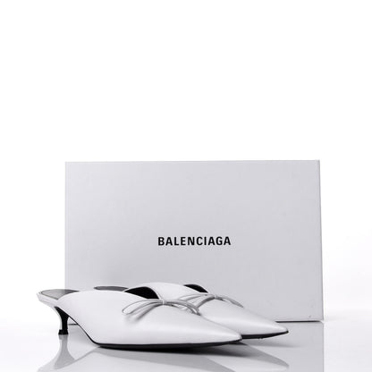 Balenciaga Chevreau Pointed Toe Knife 40mm Mules 39 White 11 of 11