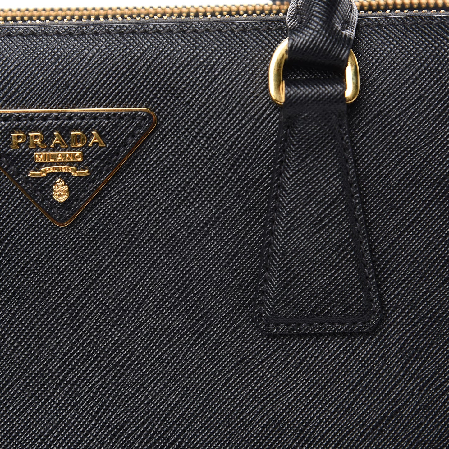 Saffiano Small Galleria Double Zip Tote Black
