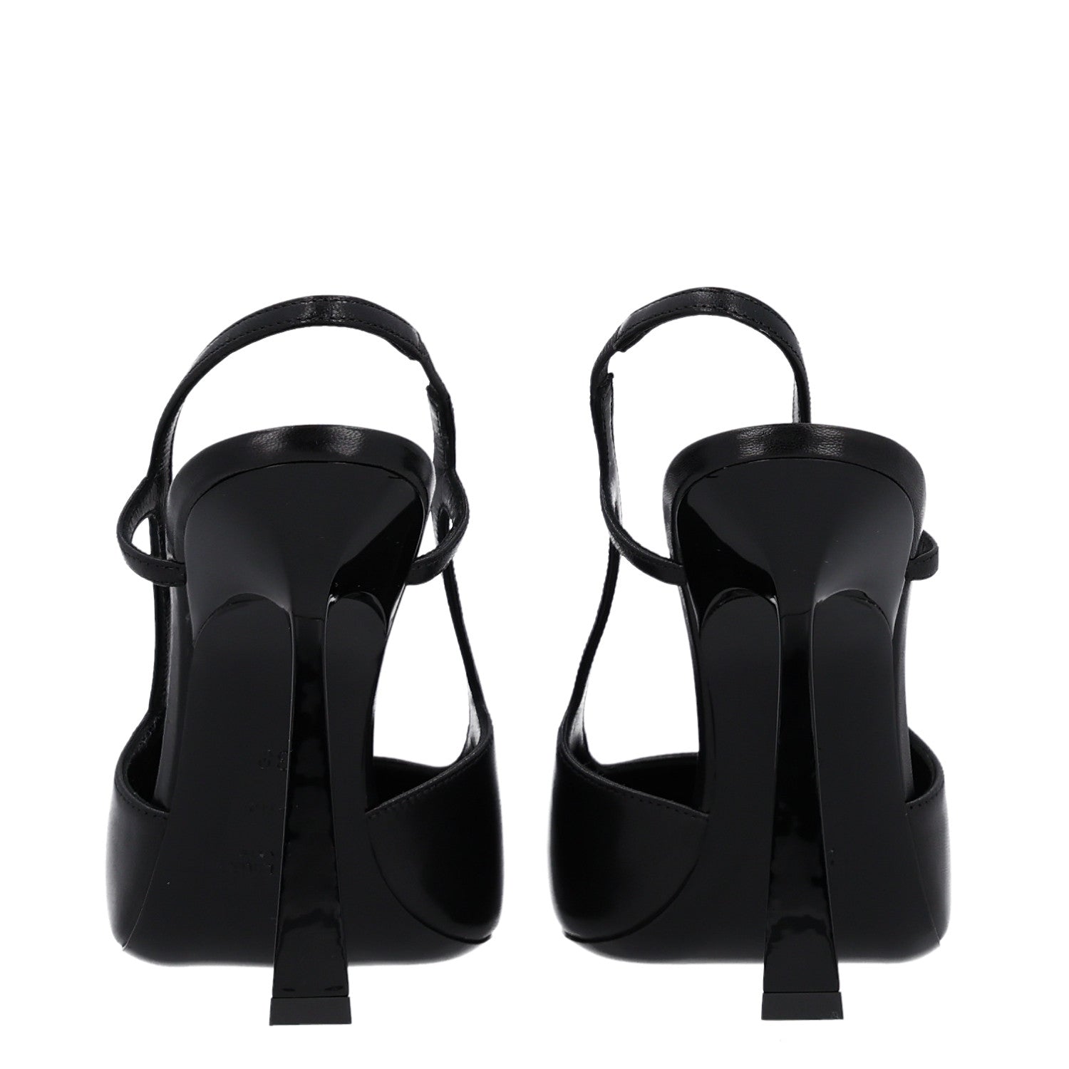 Saint Laurent Smooth Calfskin Jeanne 110 Slingback Pumps 38 Black 6 of 11
