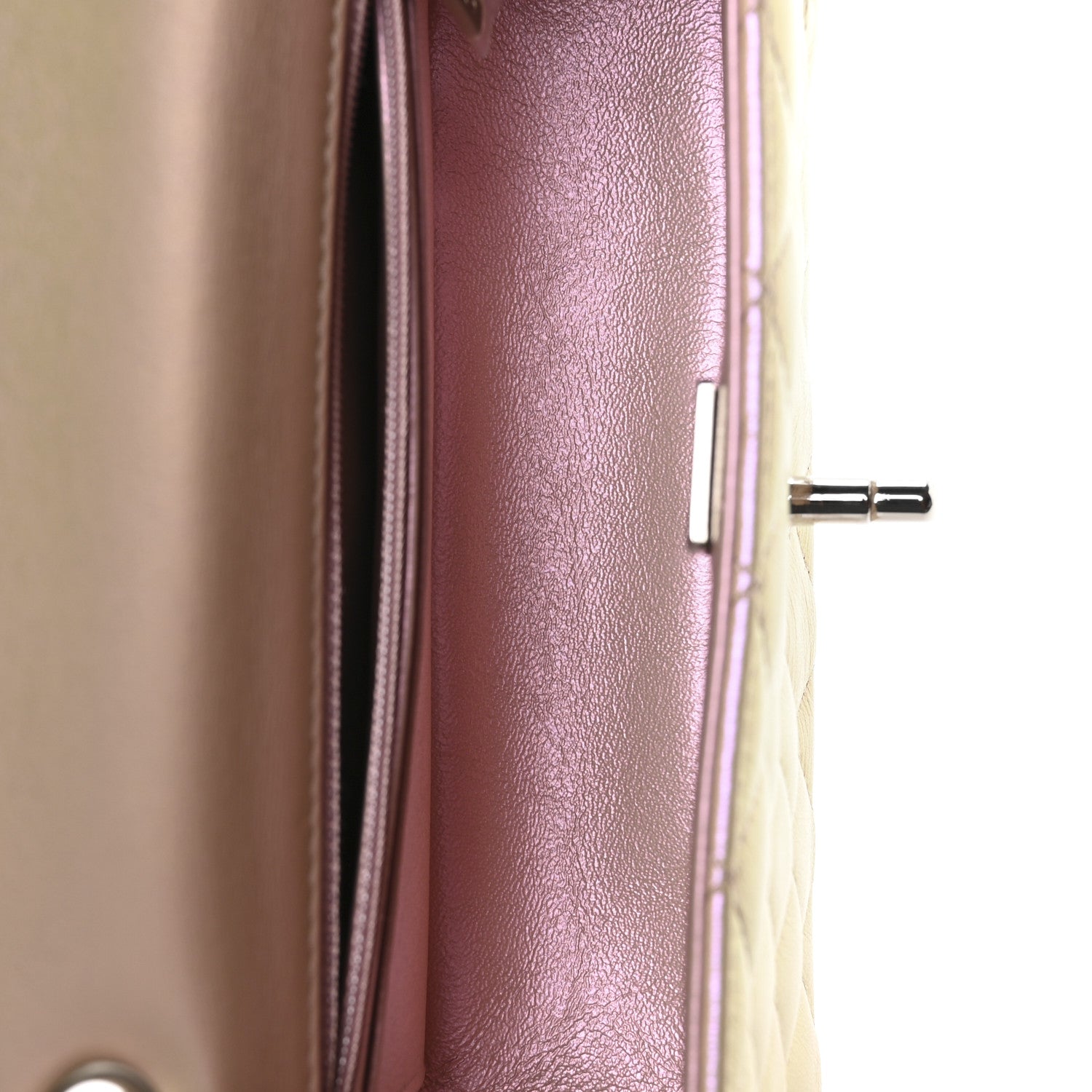 Chanel Iridescent Calfskin Quilted Mini Rectangular Flap Pink 5 of 10