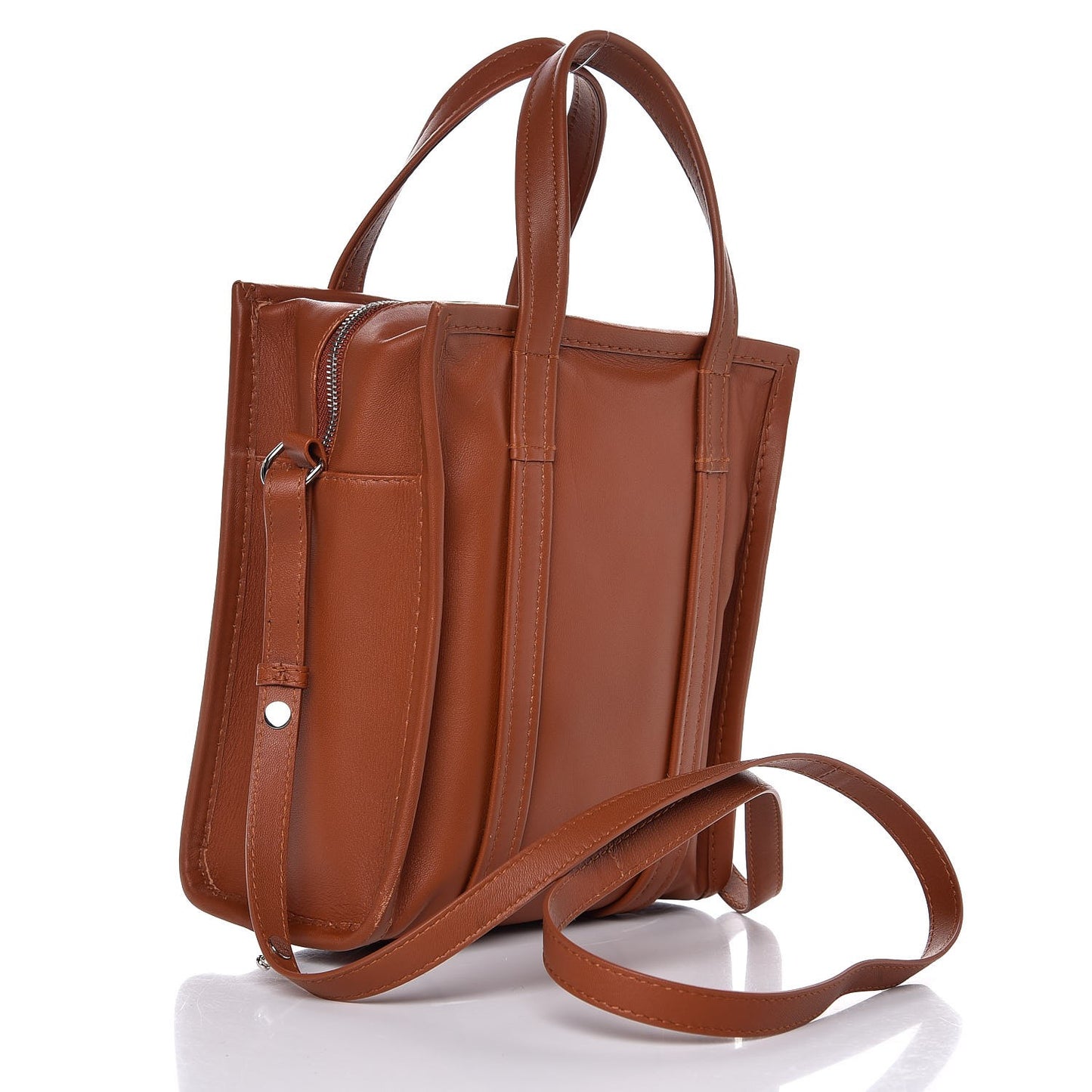 Agneau XS Bazar Shopper Tote Marron Fauve