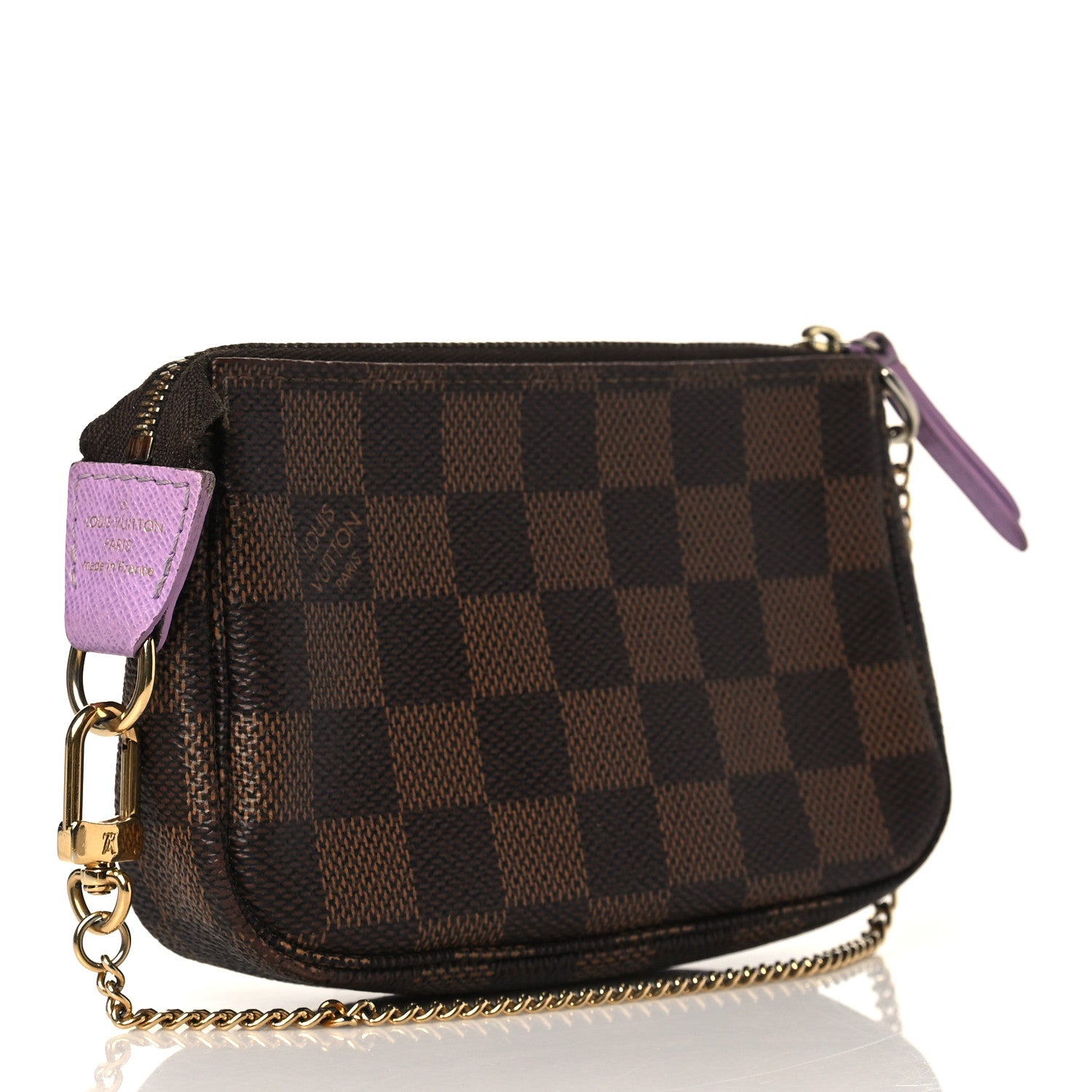 Louis Vuitton Damier Ebene Illustre Mini Pochette Accessories Violet 2 of 9