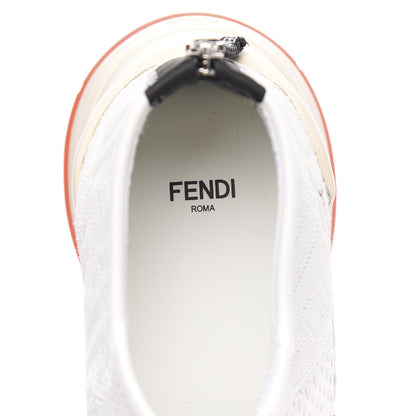 Fendi Technical 3D Mesh Womens FFluid Zip Up Sneakers 39 White Latte Ruggine 6 of 7