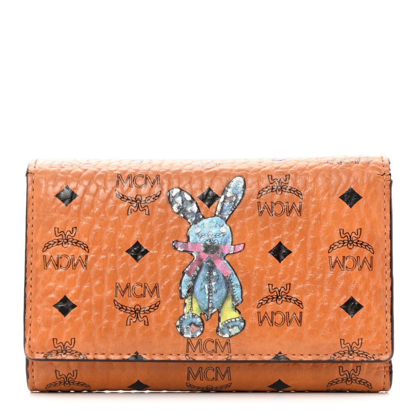 Visetos Rabbit Tri-Fold Wallet Cognac