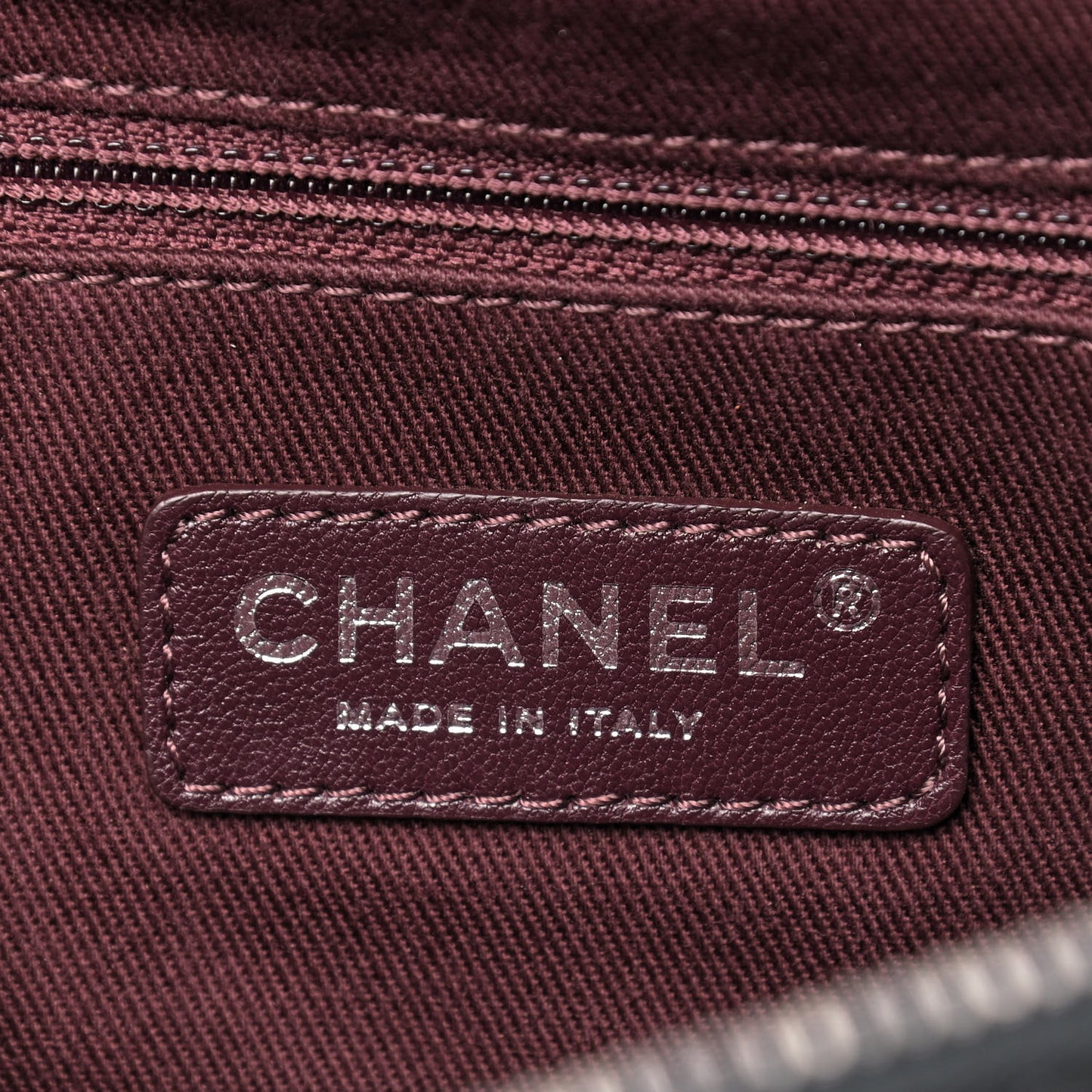 Aged Calfskin Quilted Tweed Portobello Tote Burgundy
