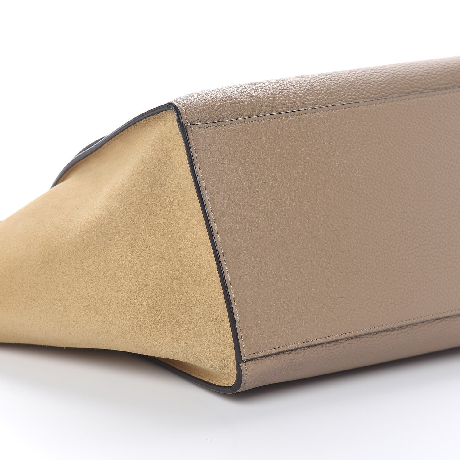 Celine Drummed Calfskin Suede Medium Trapeze Dune 7 of 9