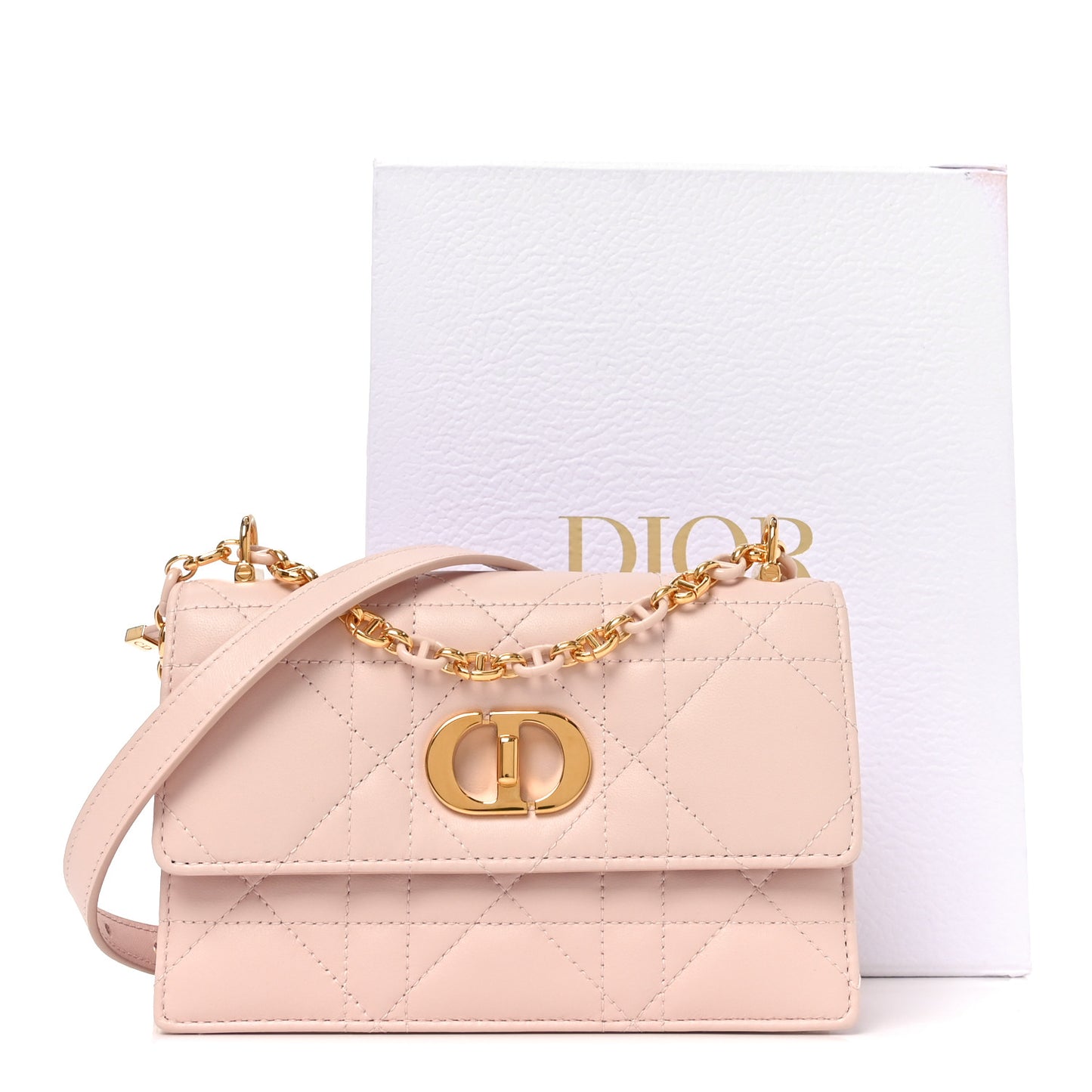 Lambskin Macrocannage Mini Miss Caro Bag Rose Quartz