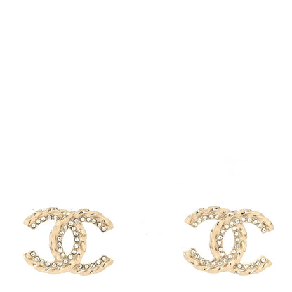 Chanel Crystal CC Earrings Gold 1 of 4