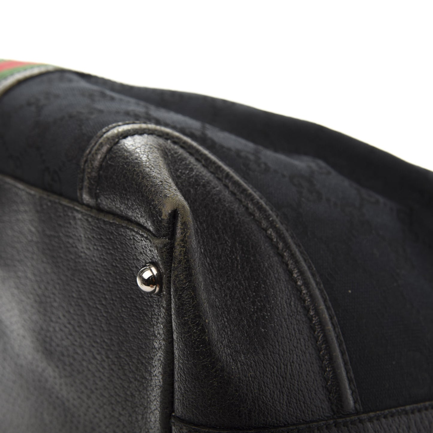 Monogram Web Large Treasure Boston Tote Black