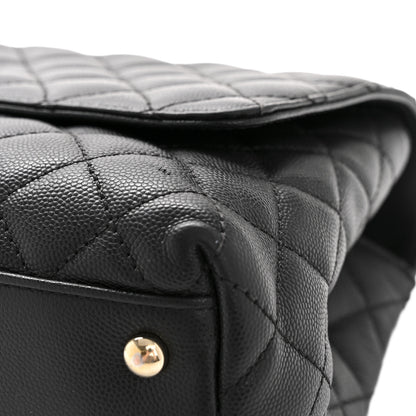 Chanel Caviar Quilted Small Coco Handle Flap Black 12 of 15