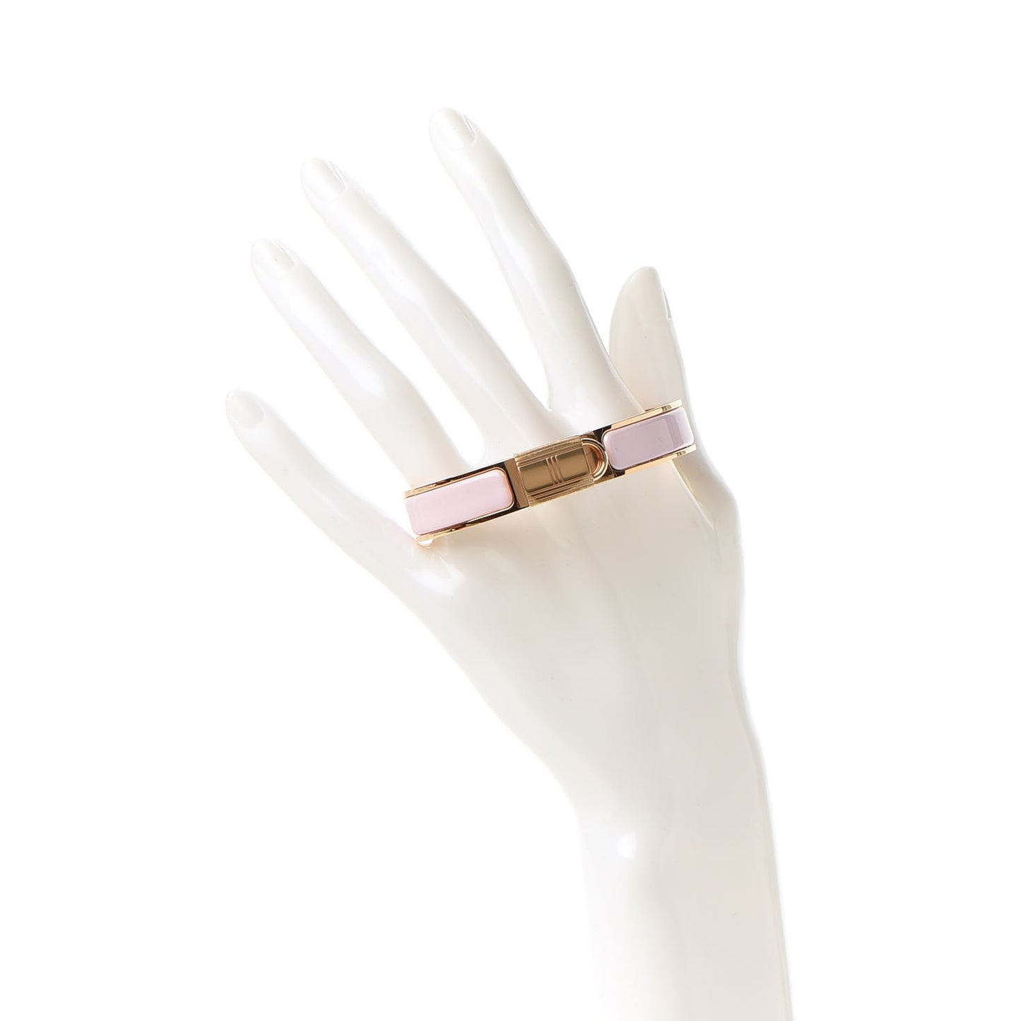 Enamel Narrow Clic Cadenas Bracelet GM Rose Dragee