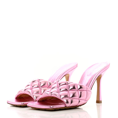 Bottega Veneta Metallic Nappa Reflection Matelasse Padded Mule Sandals 38 Azalea 3 of 7