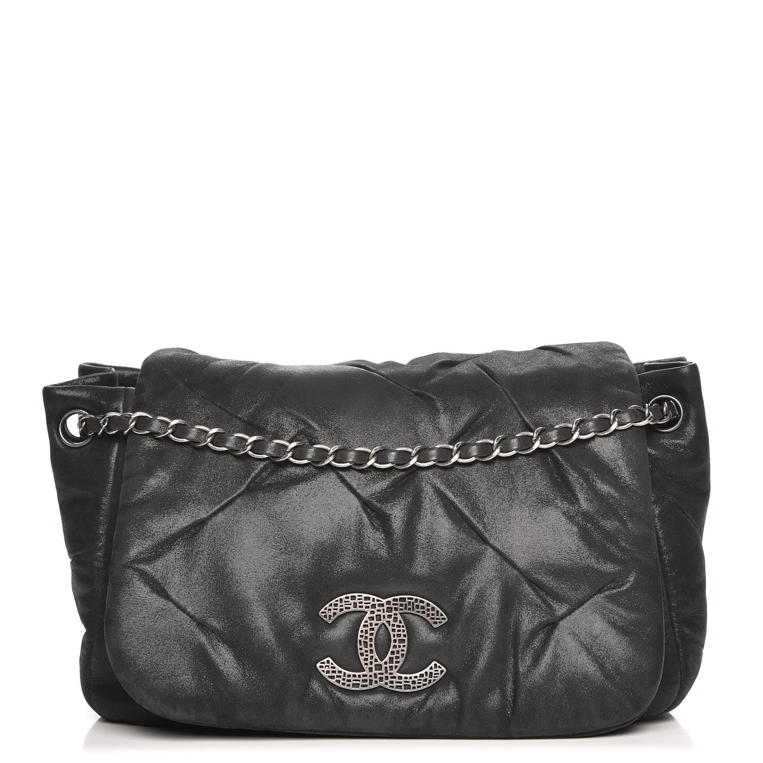 Chanel Iridescent Calfskin Glint Accordion Flap Black 1 of 8