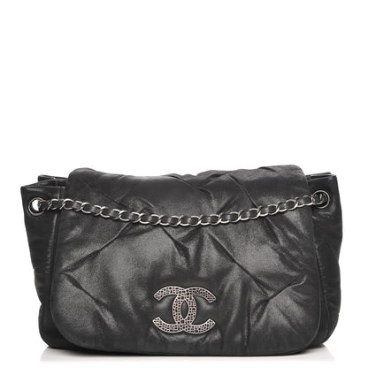 Chanel Iridescent Calfskin Glint Accordion Flap Black 1 of 8