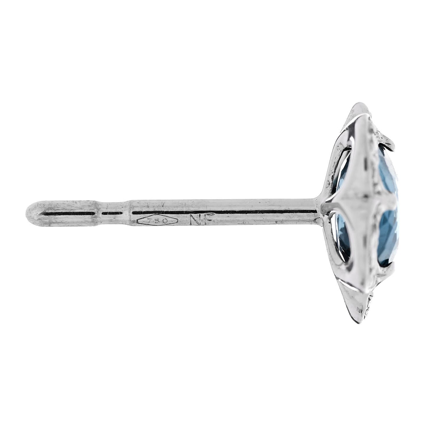 18K White Gold Diamond Blue Topaz Figlia Dei Fiori Earrings