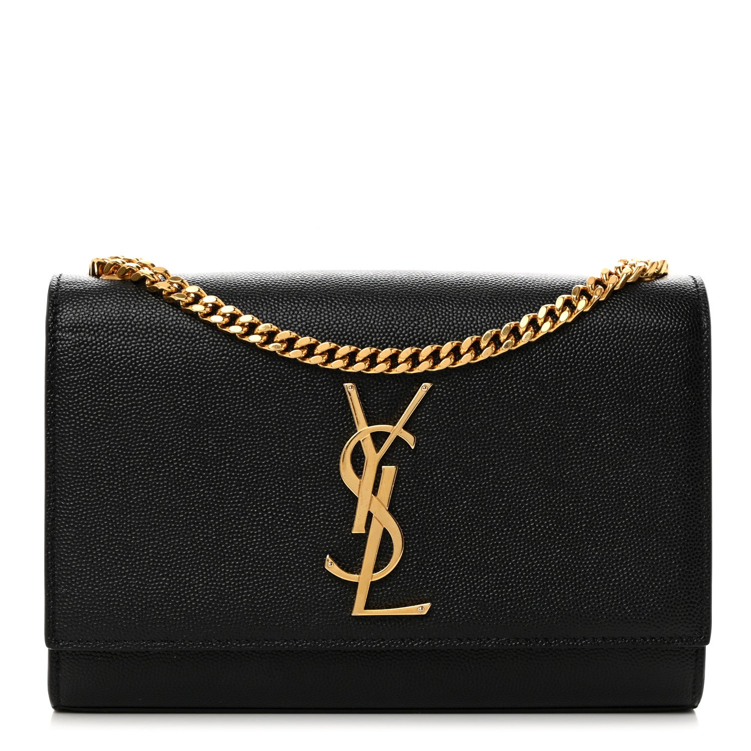 Saint Laurent Grain De Poudre Small Classic Monogram Kate Satchel Black 1 of 11