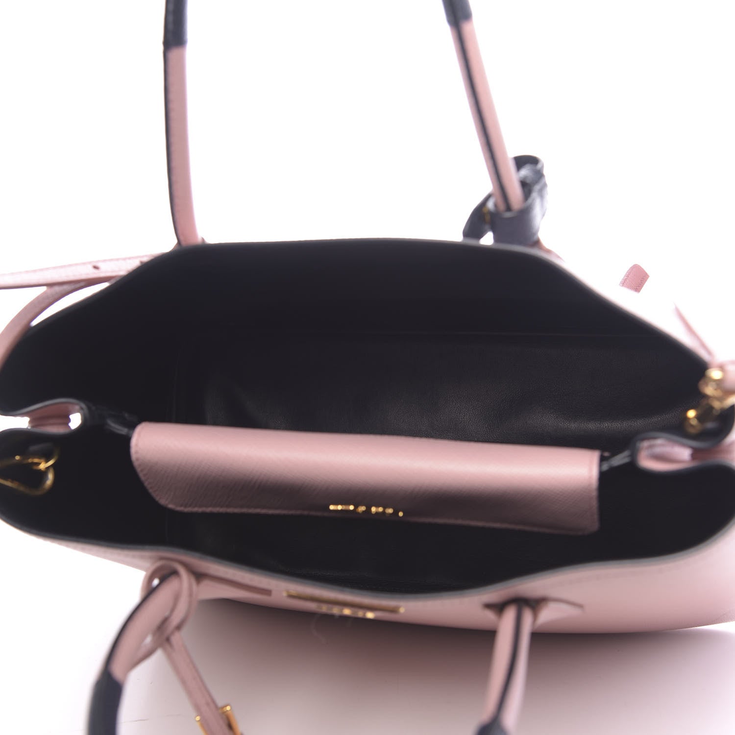 Prada Saffiano Cuir Medium Bi-Color Double Bag Pesco Baltico 6 of 15