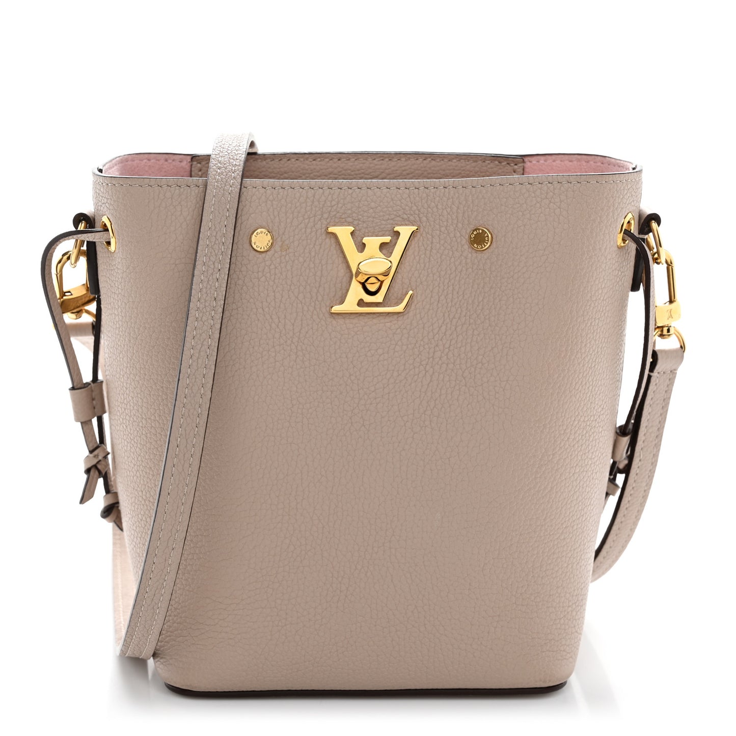 Calfskin Nano Lockme Bucket Greige