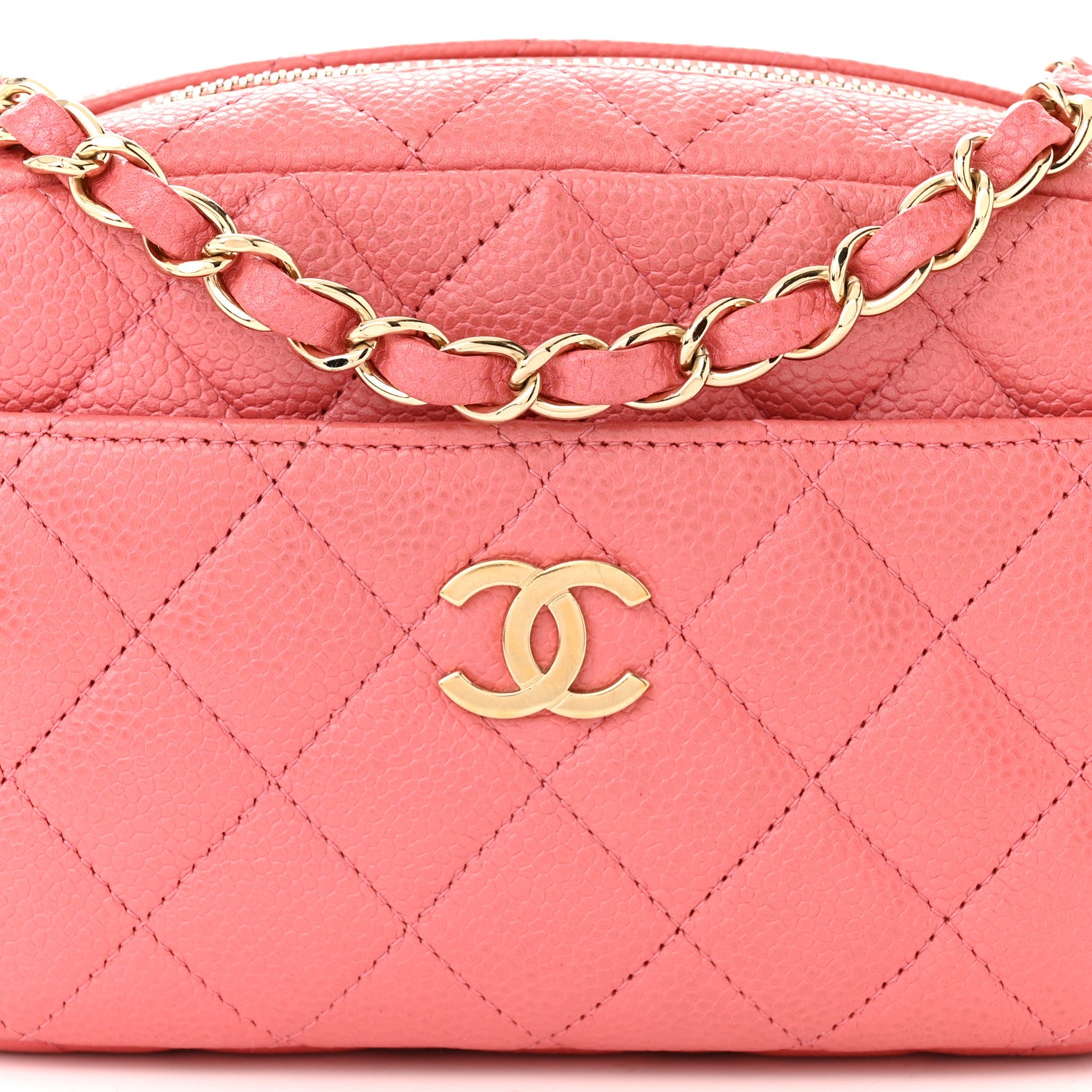 Chanel Iridescent Caviar Small Timeless Camera Case Coral 8 of 10