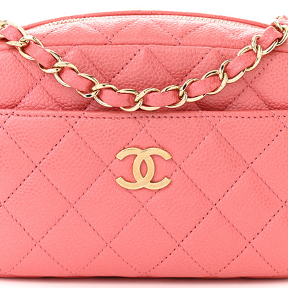 Chanel Iridescent Caviar Small Timeless Camera Case Coral 8 of 10