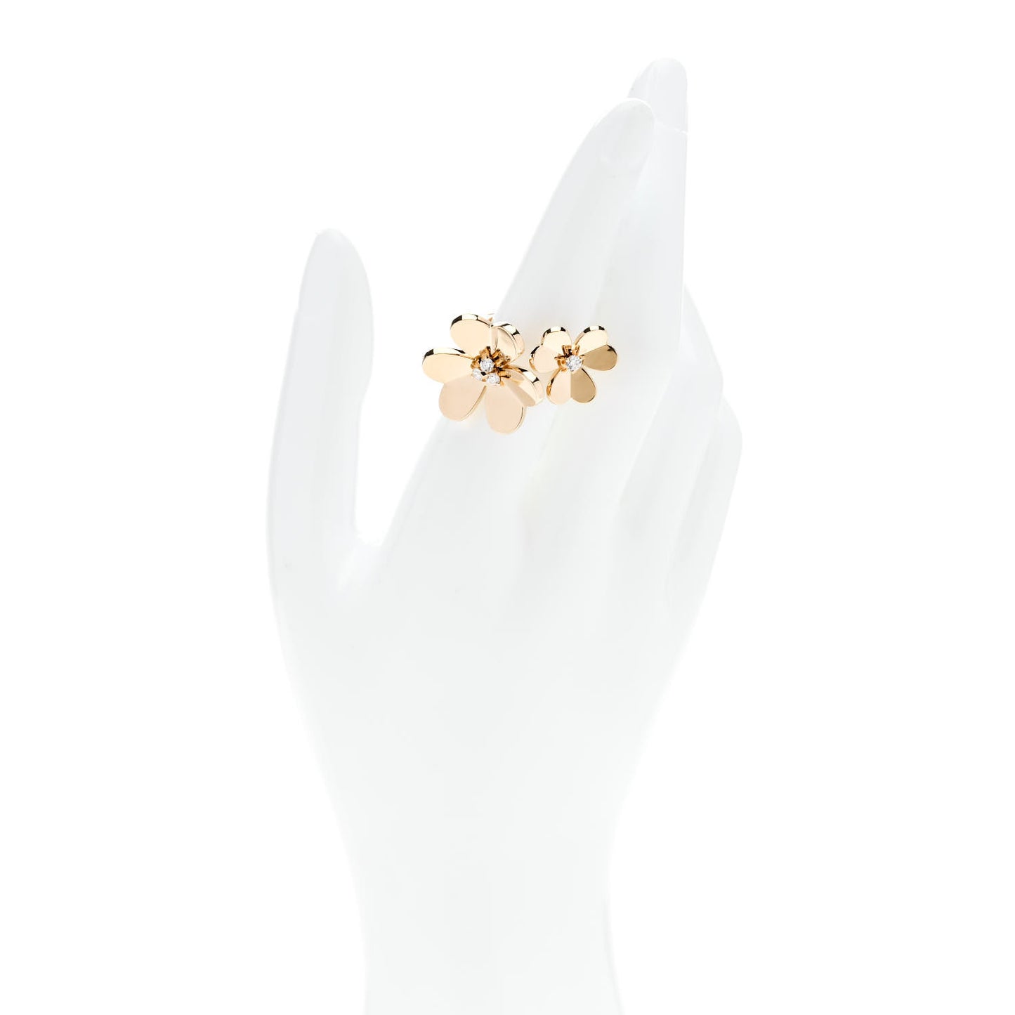 18K Yellow Gold Diamond Frivole Between The Finger Ring 53 6.5