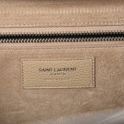 Saint Laurent Grained Calfskin Small Rive Gauche Dark Beige 8 of 9