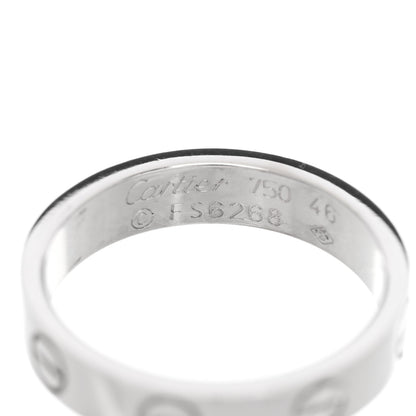 Cartier 18K White Gold 3.5mm LOVE Wedding Band Ring 46 3.75 4 of 4
