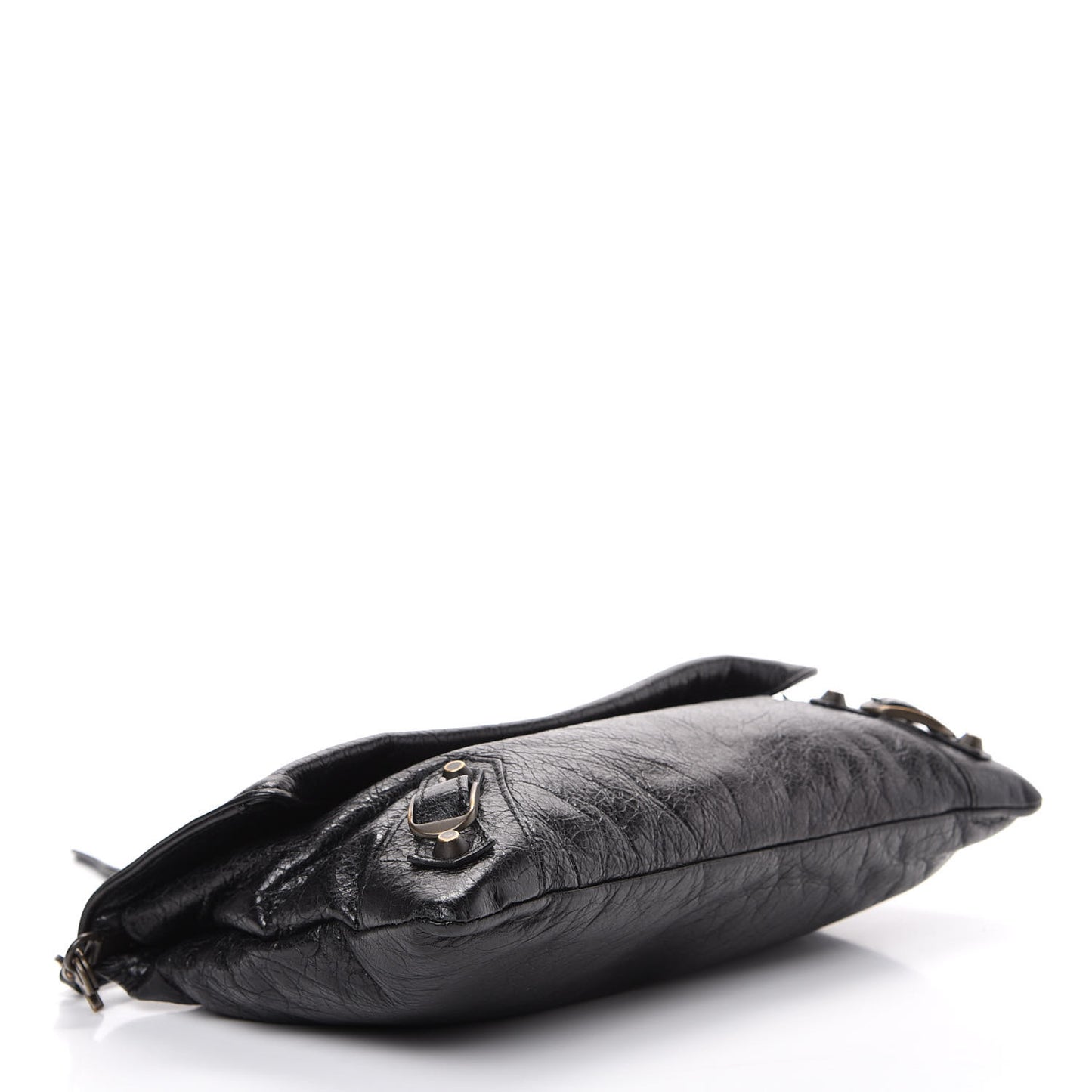 Agneau Classic Hardware Envelope Clutch Black