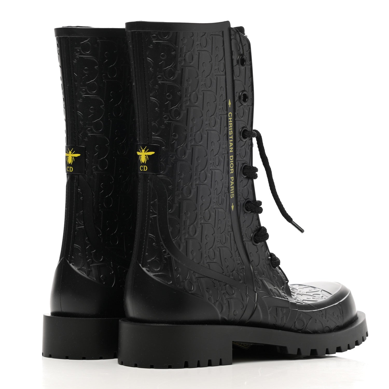 Christian Dior Oblique Rubber Diorcamp Boots 35 Black 4 of 7