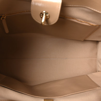 Chanel Shiny Crumpled Calfskin Quilted Large 31 Shopping Bag Beige 5 of 10