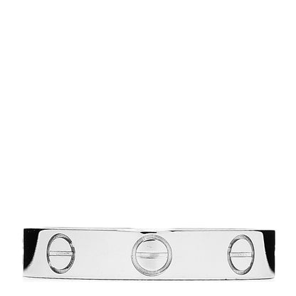Cartier 18K White Gold 3.5mm LOVE Wedding Band Ring 51 5.75 1 of 4