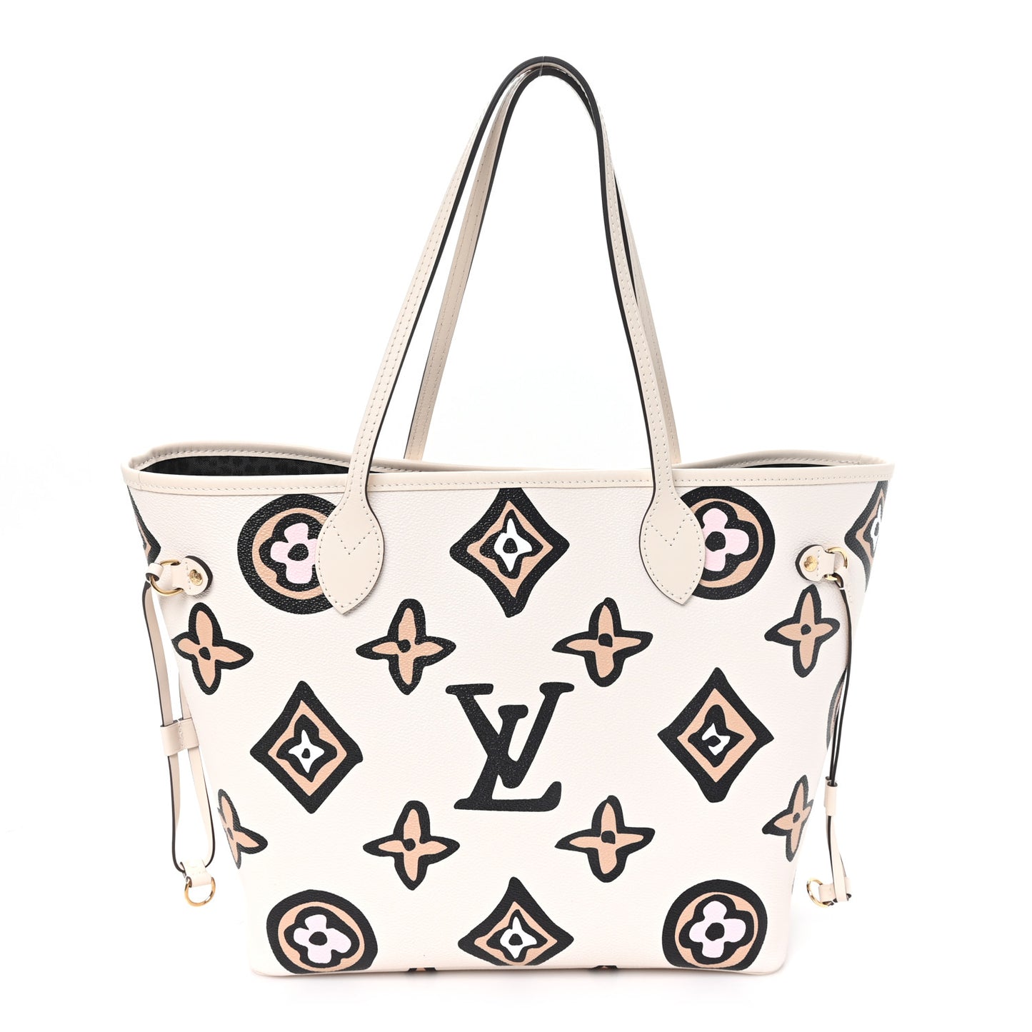 Monogram Giant Wild at Heart Neverfull MM Creme