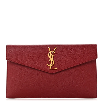 Saint Laurent Grain De Poudre Uptown Pouch Red 1 of 8