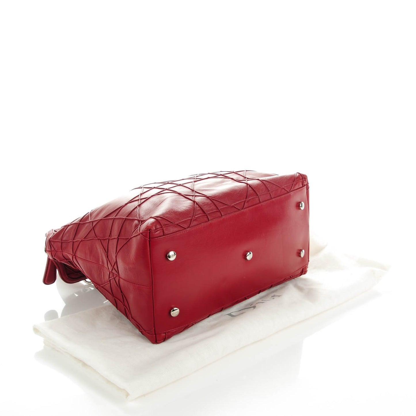 Lambskin Cannage Medium Granville Tote Red