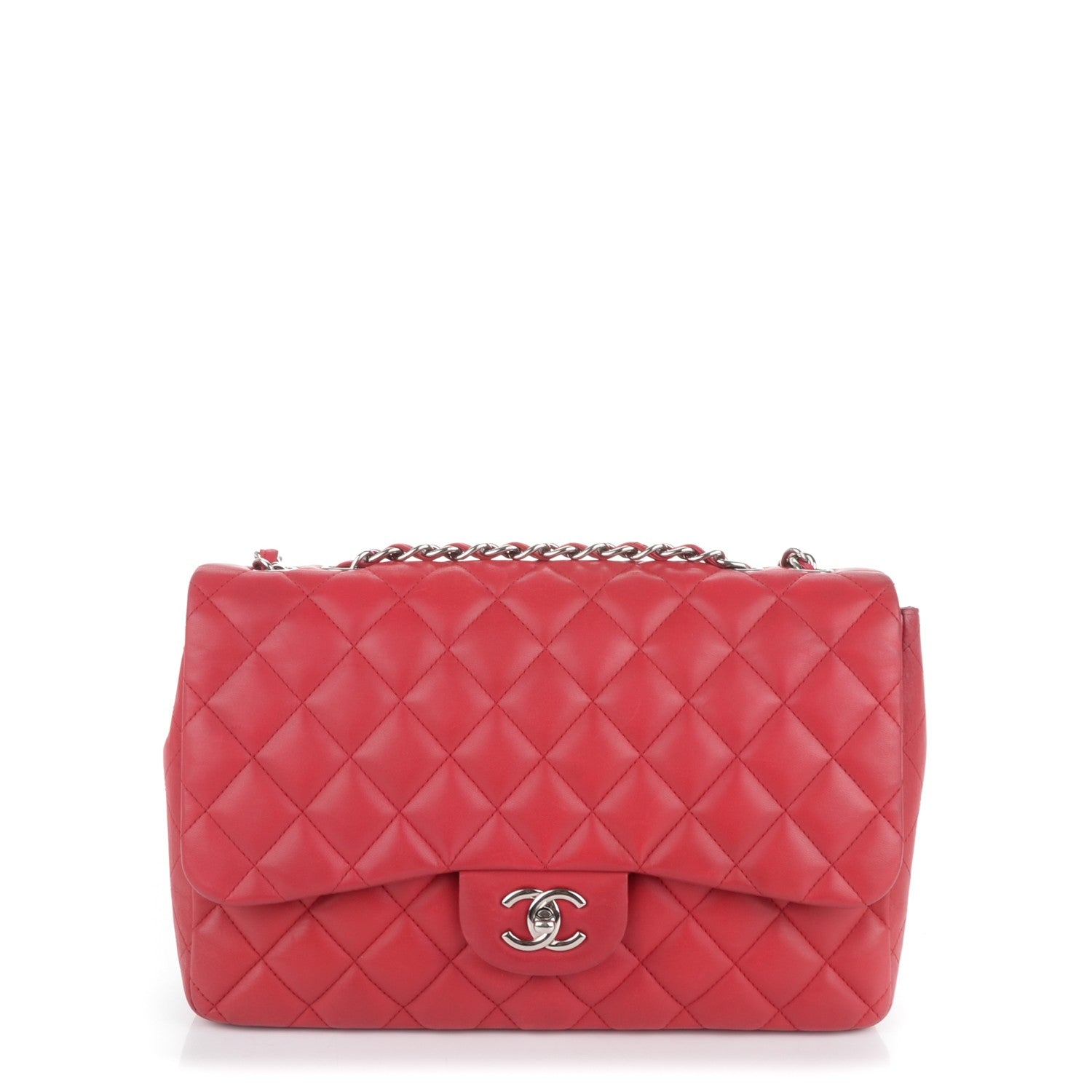 Chanel Lambskin Quilted Jumbo Single Flap Red 1 of 7