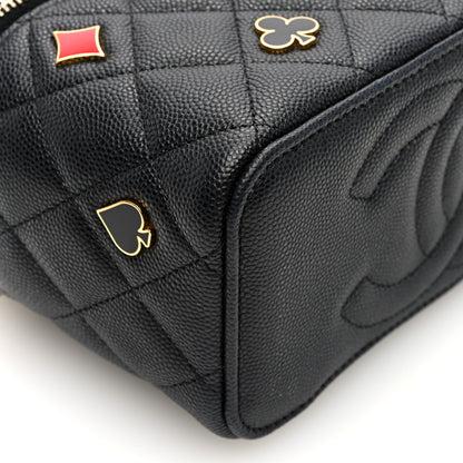 Chanel Caviar Quilted Enamel Coco Casino Small Vanity Case With Chain Black 10 of 11