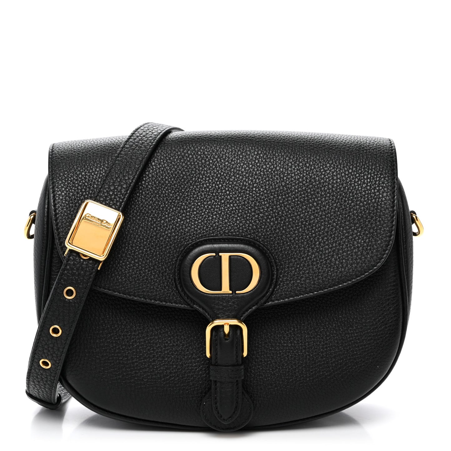 Grained Calfskin Medium Bobby Flap Black