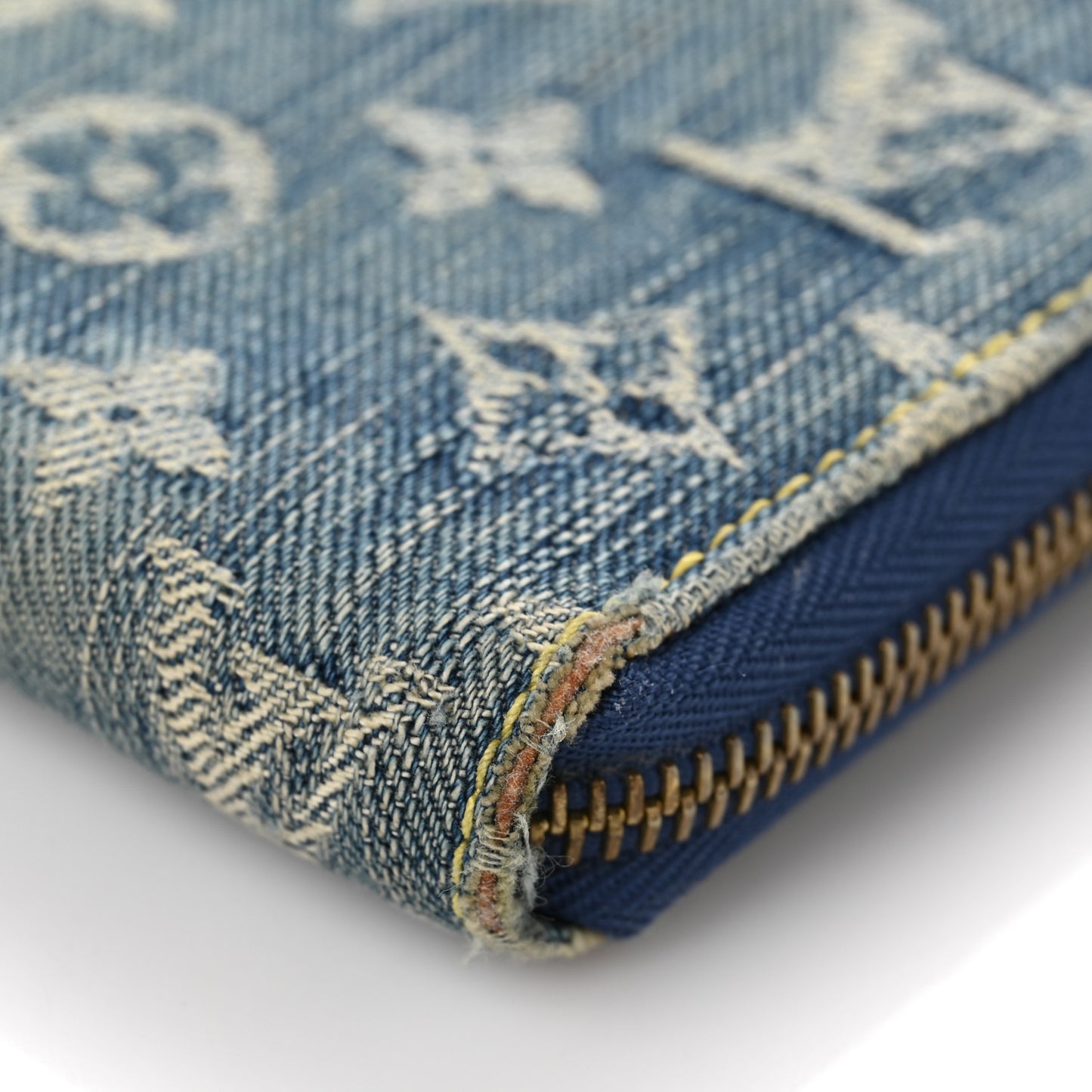 Monogram Denim Zippy Wallet Blue