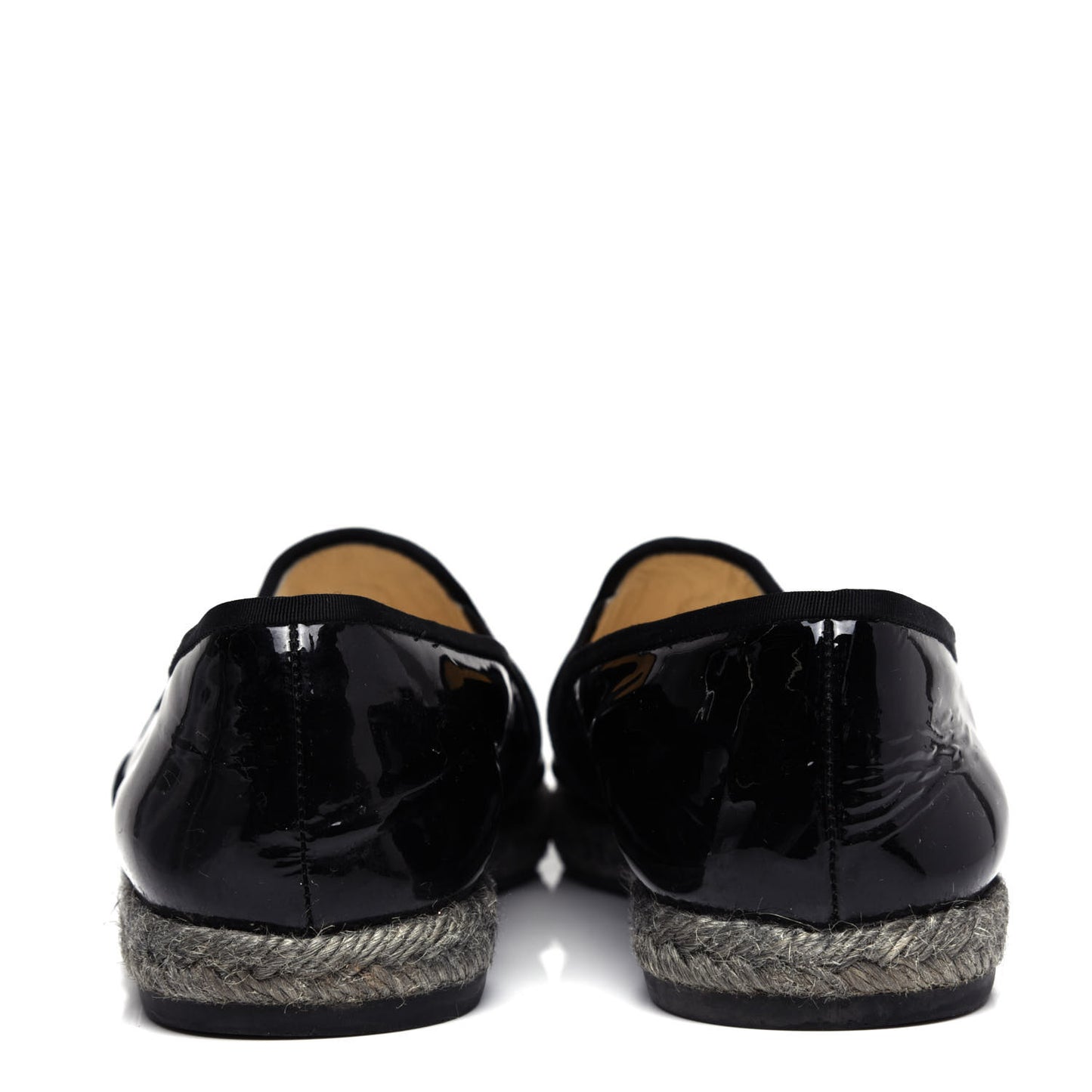 Patent Calfskin CC Mocassin Loafer Espadrilles 40.5 Black
