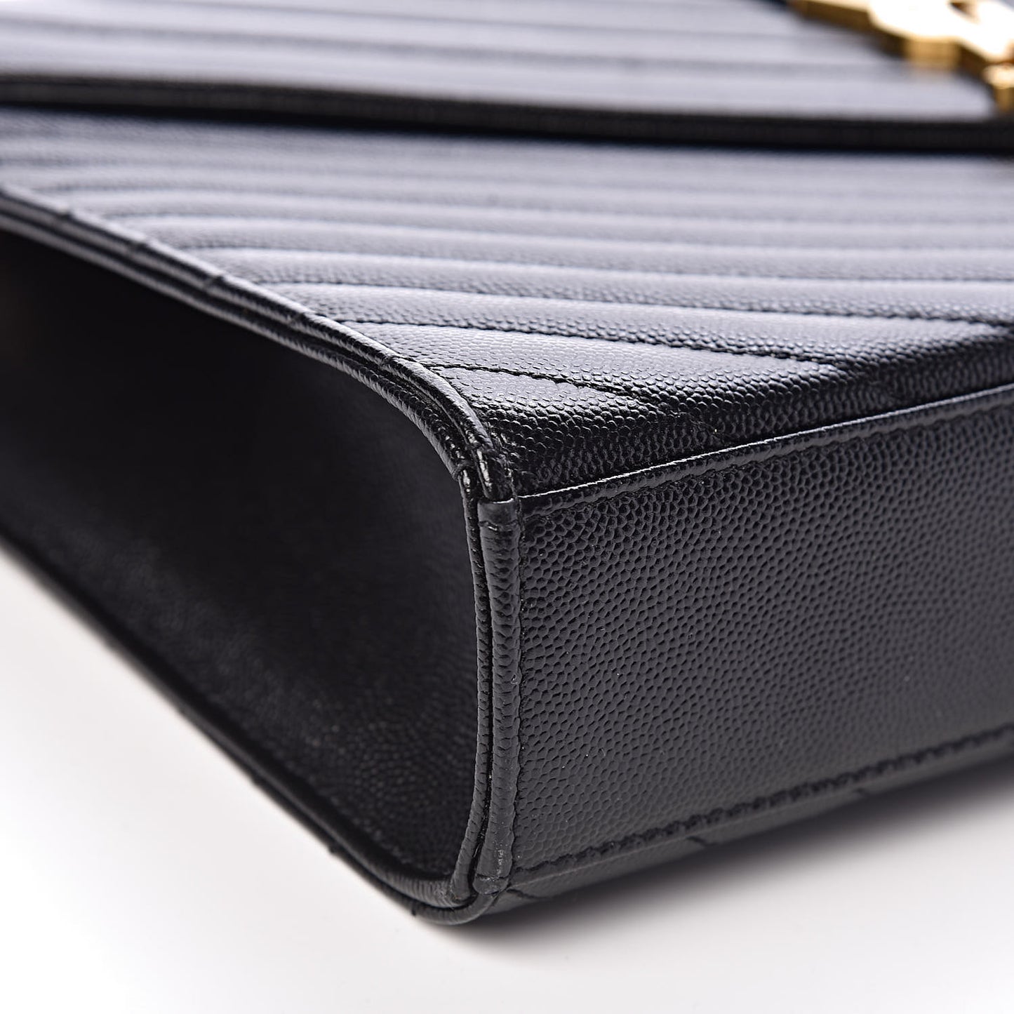 Grain De Poudre Matelasse Chevron Large Monogram Satchel Black