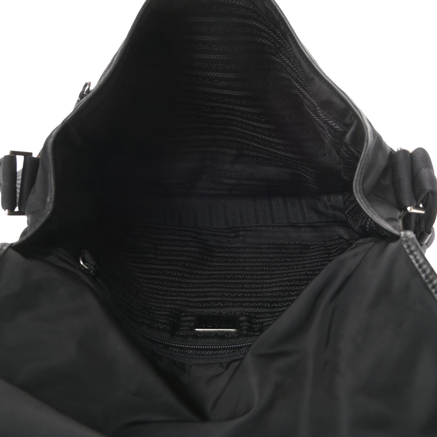 Tessuto Nylon Saffiano Messenger Bag Black