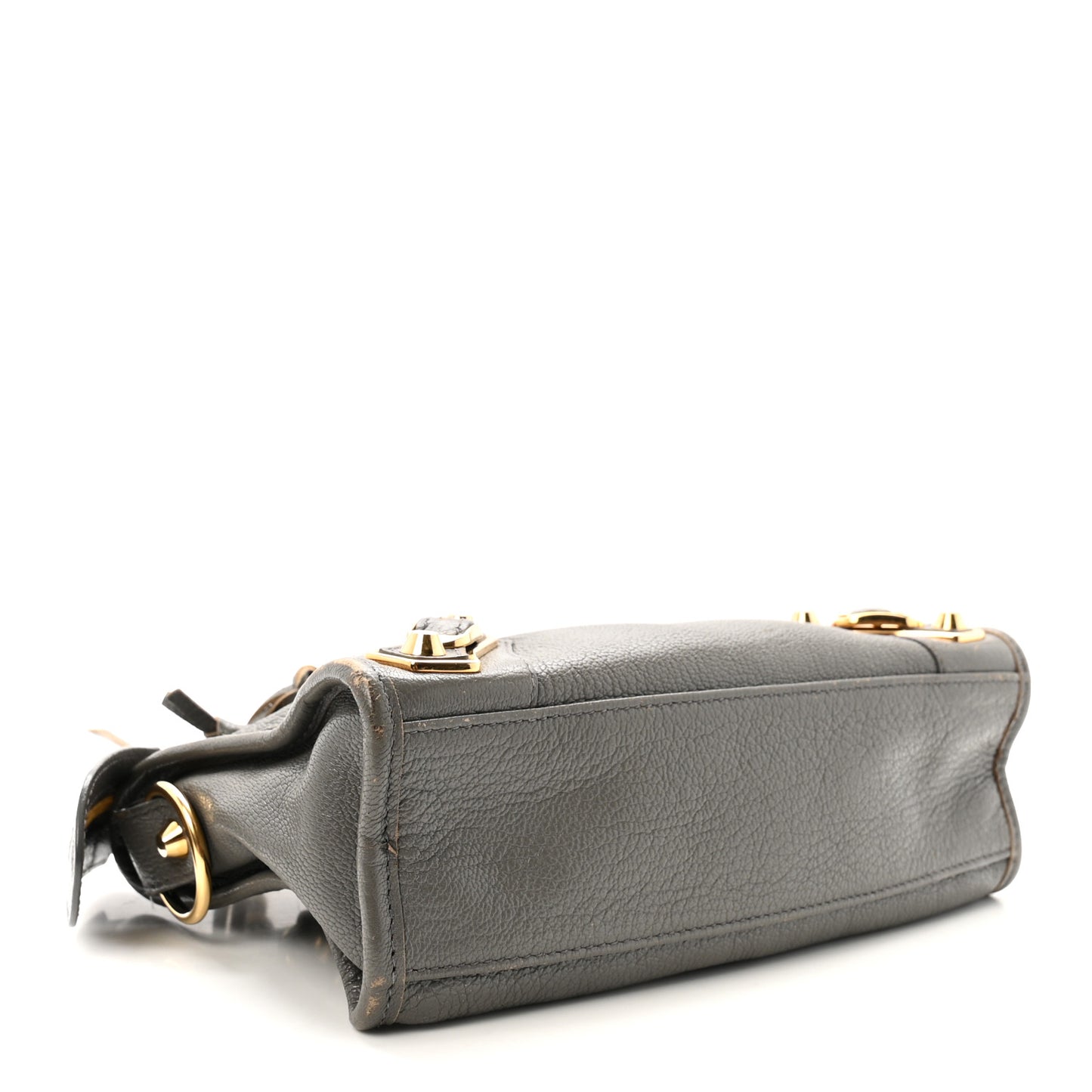 Chevre Gold Metallic Edge Hardware Mini City Gris Acier