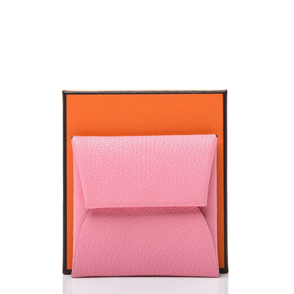 Hermes Chevre Mysore Verso Bastia Coin Purse Rose Confetti Brique 10 of 10