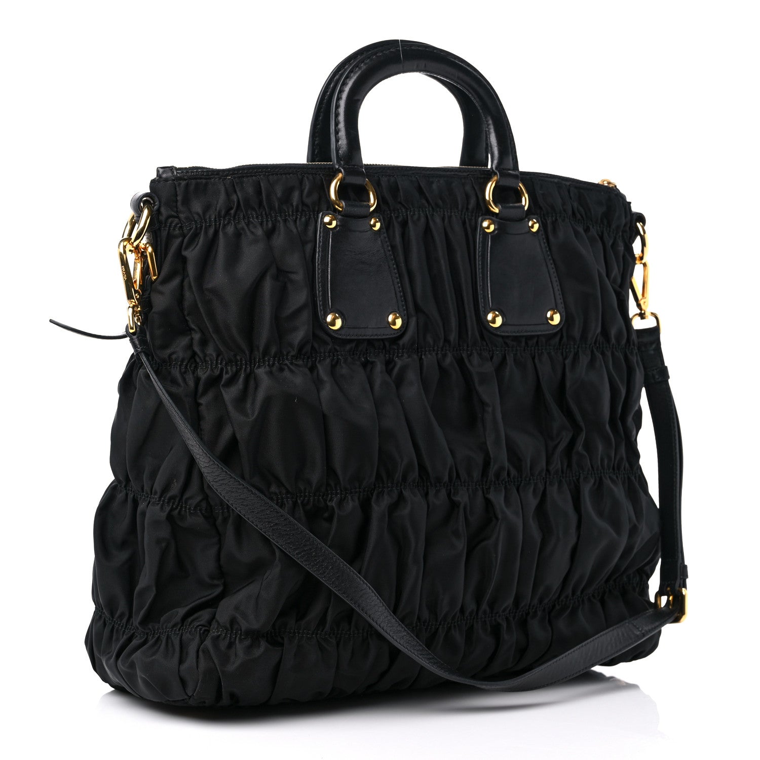 Prada Tessuto Nylon Gaufre Tote Black 3 of 11