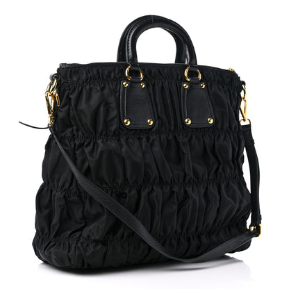 Prada Tessuto Nylon Gaufre Tote Black 3 of 11