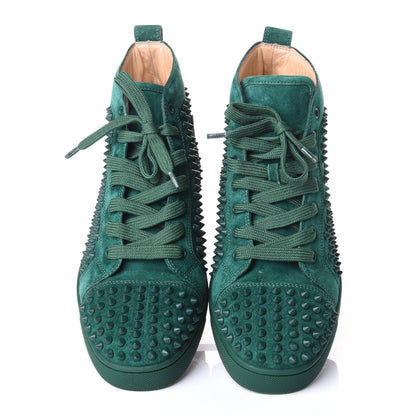 Christian Louboutin Veau Velours Mens Louis Orlato Flat Spikes Sneakers 44 Green 5 of 10